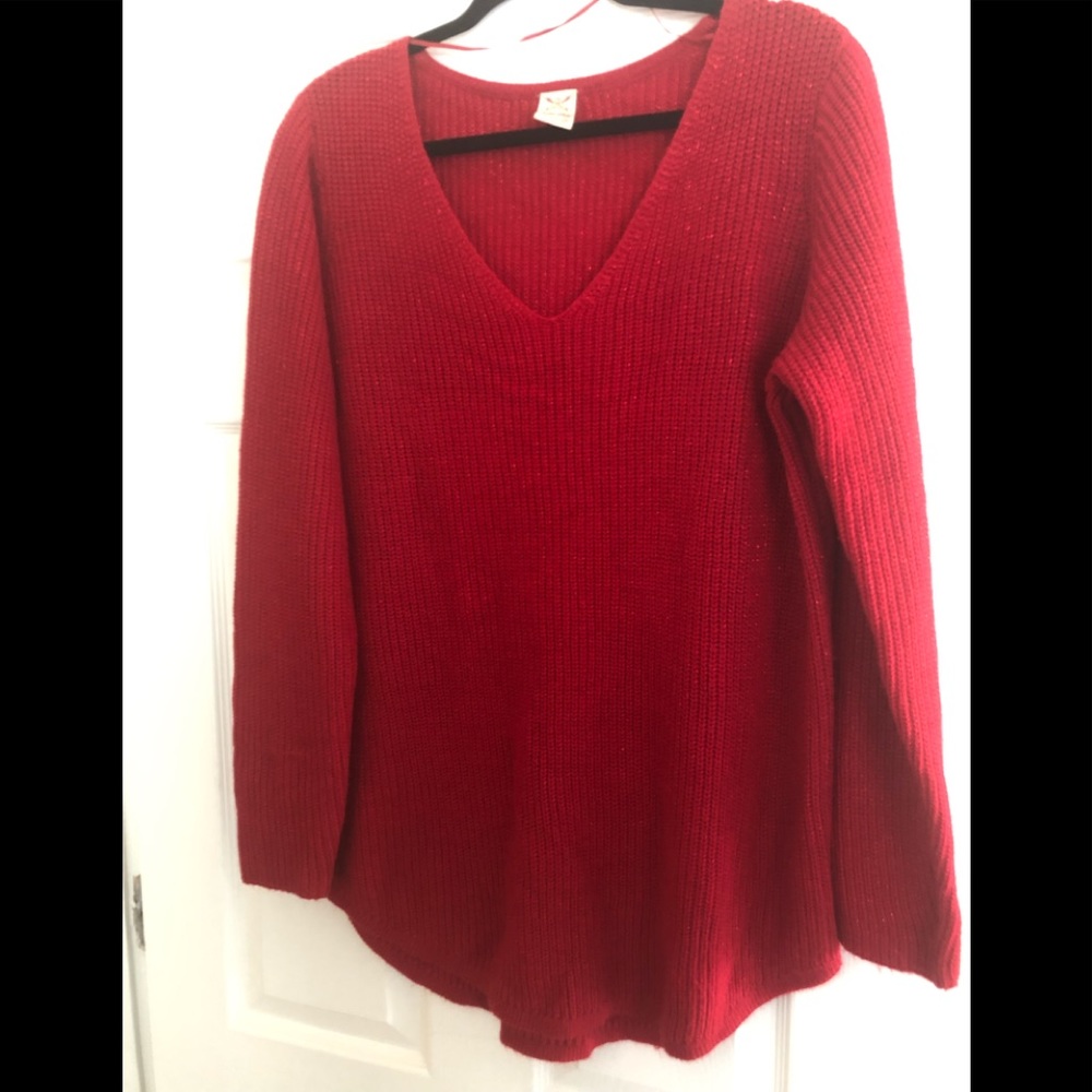 Thick red sweater